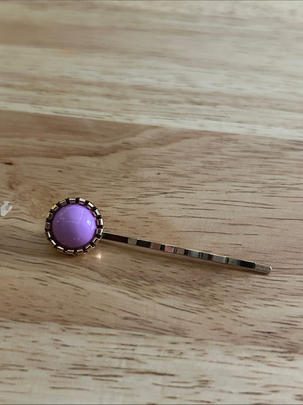 Pink Cabochon Gold-Tone Bobby Pin Hair Accessory